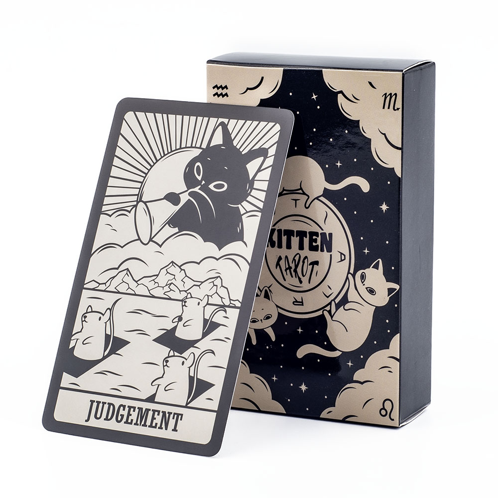 Tarot Cards Deck With Guidebook - Kitten Tarot Deck 78Pcs Cute Black