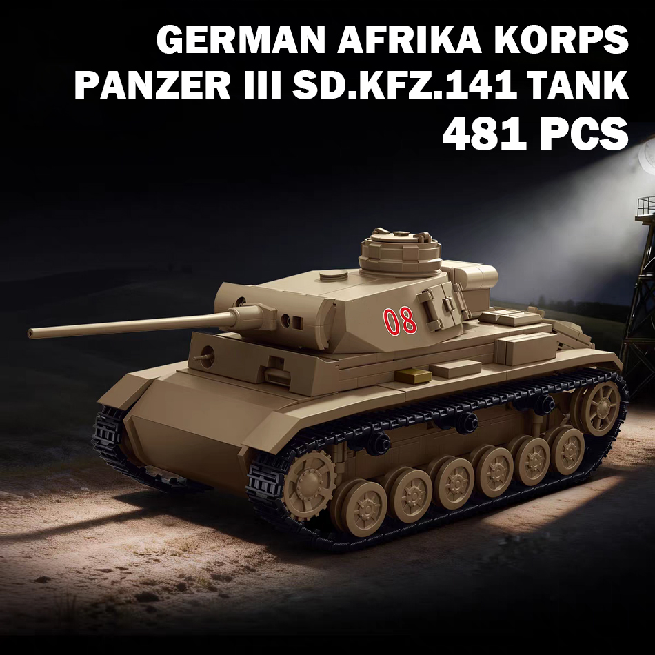 Lego Compatible Military Tank - WW2 Afrika Korps Panzer III Sd.Kfz.141
