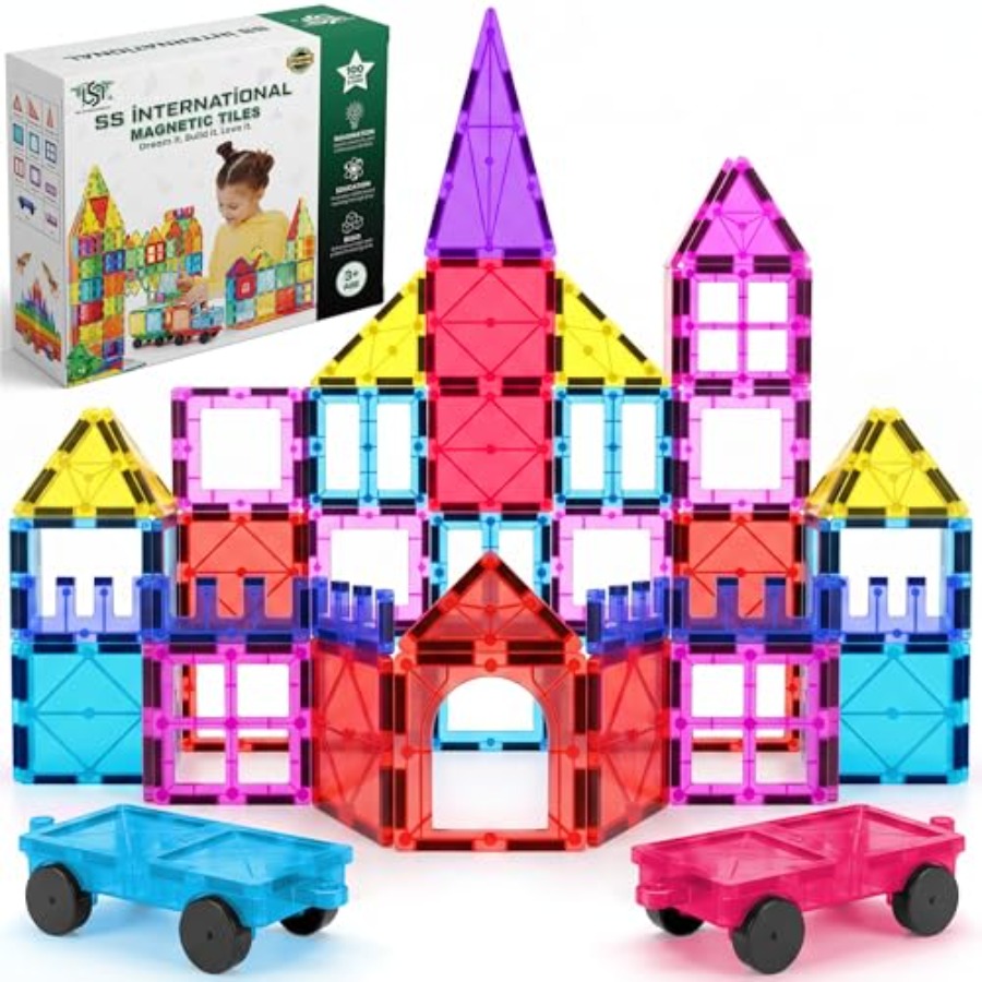 Magnetic Tiles Construction Se - đánh giá và giá Magnetic Building Tiles Set 100Pcs