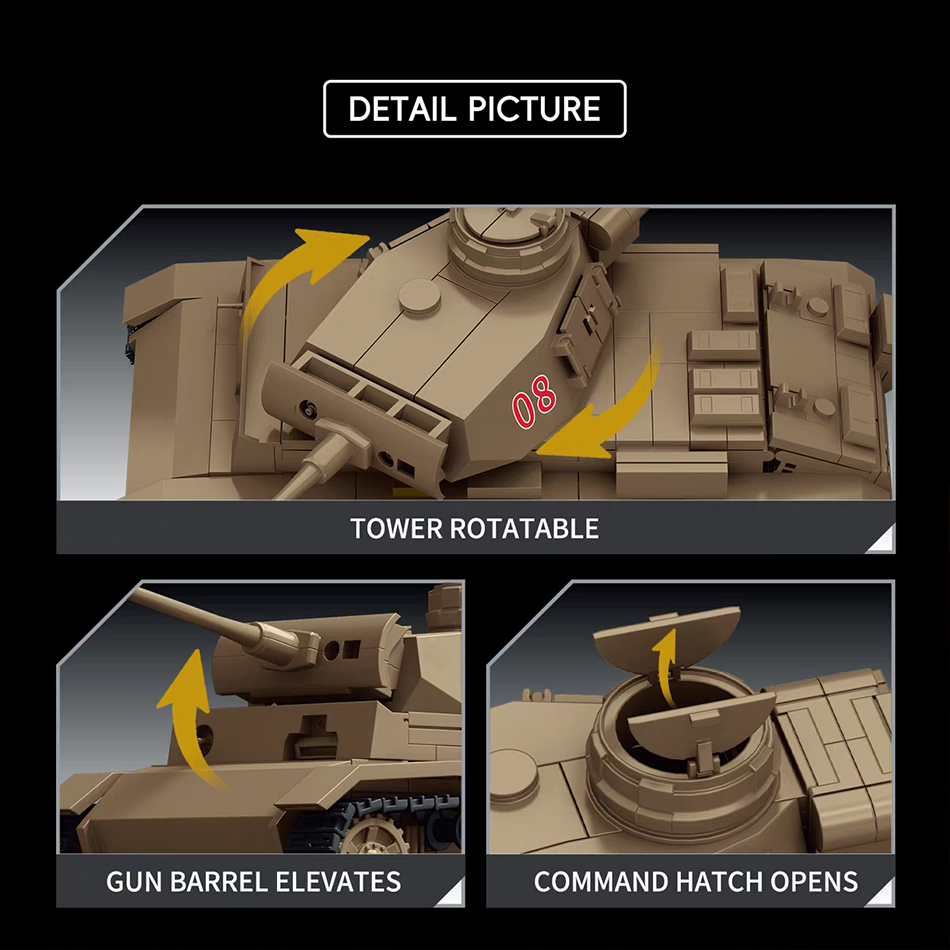 WW2 Afrika Korps Panzer III Sd - đánh giá và giá Lego Compatible Military Tank