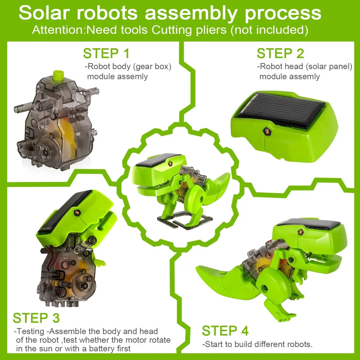 Assemble Solar Robot Kit 3 in  - đánh giá và giá Stem Solar Robot Kit For Kids