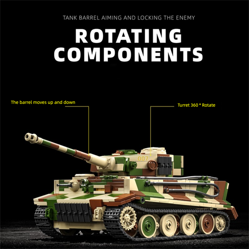 1:28 German Tiger Tank Buildin - đánh giá và giá Lego Compatible Military Tank
