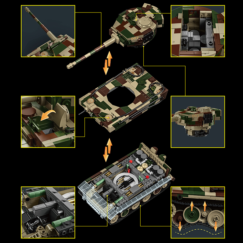1:28 German Tiger Tank Buildin - đánh giá và giá Lego Compatible Military Tank