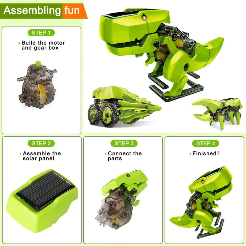 3-in-1 Solar Robot Kit, Dinosa - đánh giá và giá Stem Solar Robot Kit For Kids