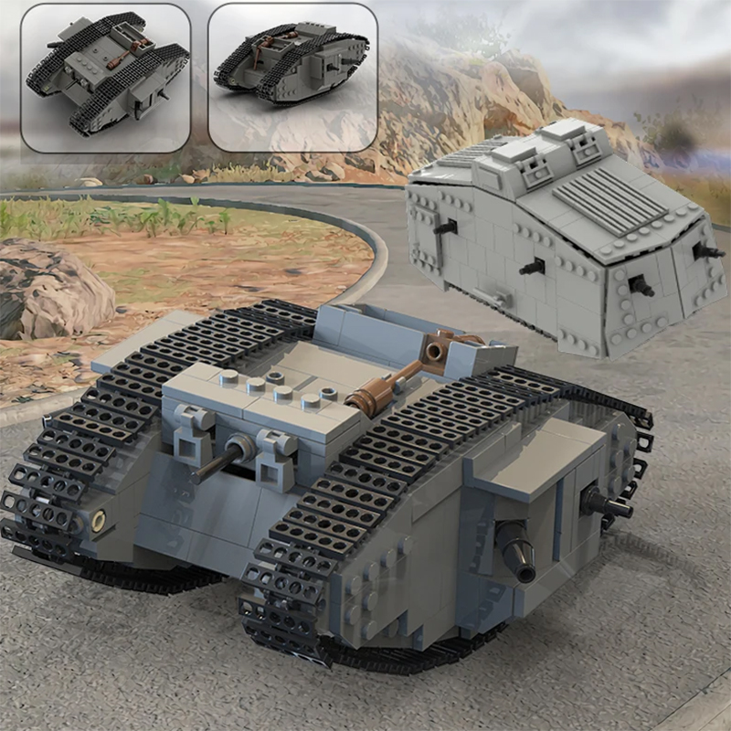 MOC WW1 Germany Military A7V C - đánh giá và giá Lego Compatible Military Tank